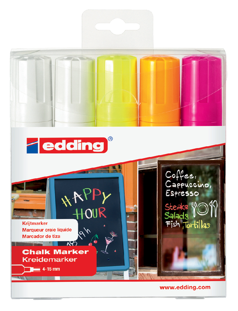 edding 4090 chalk marker set of 5 assorted