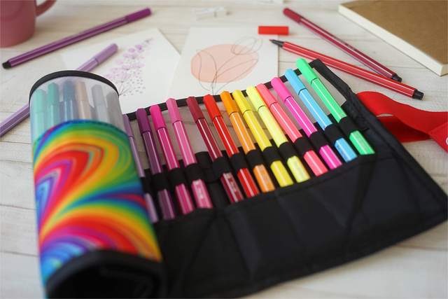 Viltstift STABILO Pen 68/25 Arty roletui medium assorti set à 25 stuk