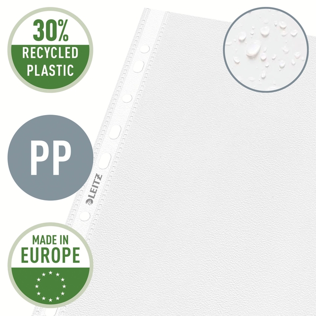 Showtas Leitz Premium standaard 11-gaats copy safe 0.085mm PP A4 transparant 100 stuks