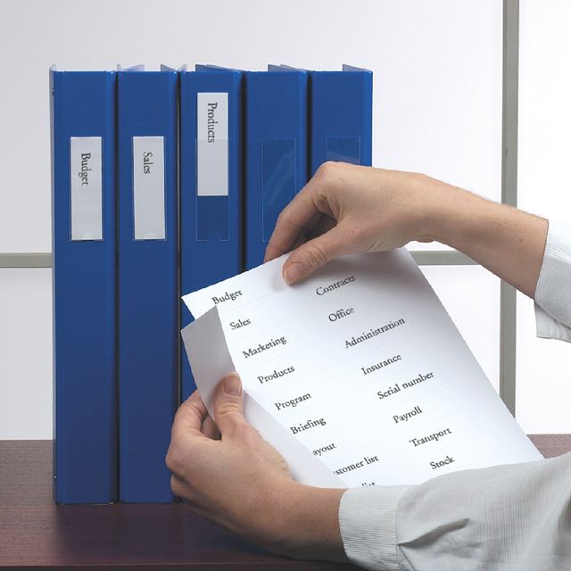 12x 3L adhesive label holders 25x102mm incl. inserts