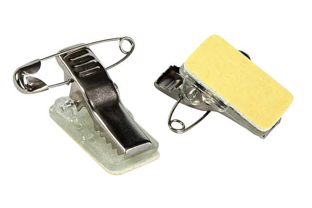 Self adhesive clip/pin OPUS 2 for badge/50 pieces
