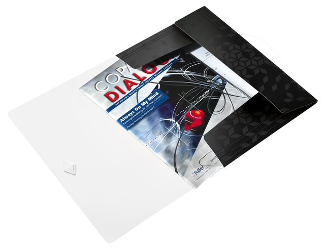 3-Flap Folder Leitz WOW  with elastic band PP black