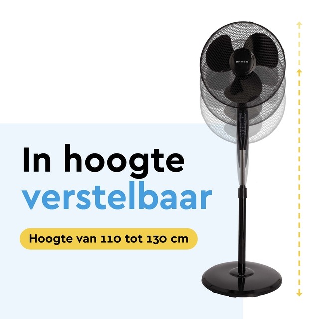 Statiefventilator BRASQ met remote Ø 40cm zwar