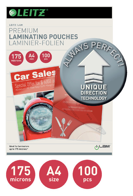 Lamineerhoes Leitz iLAM A4 2x175micron 100 stuks