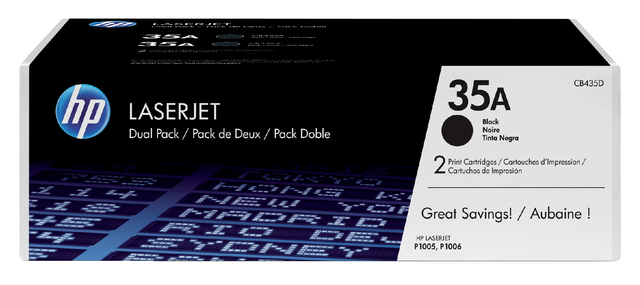 HP 35A Toner Cart Black PK2 CB435AD