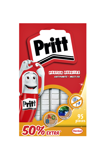 Poster Buddies Pritt double-sided adhesive pads for posters blister of 95 pieces 50% free