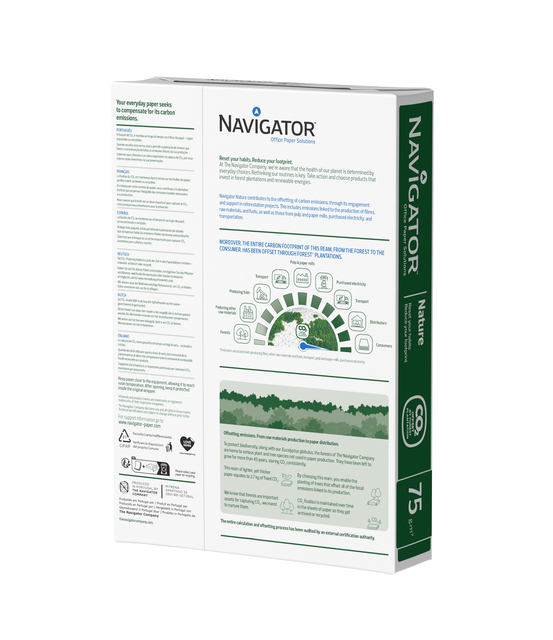 Kopieerpapier Navigator Nature A4 75gr wit 500 vel