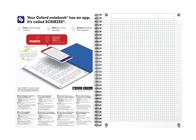 OXFORD Office Urban Mix A4 Polypropylene Twin-wire Notebook  5mm Squares 180 Pages Assorted Colours SCRIBZEE® Compatibl
