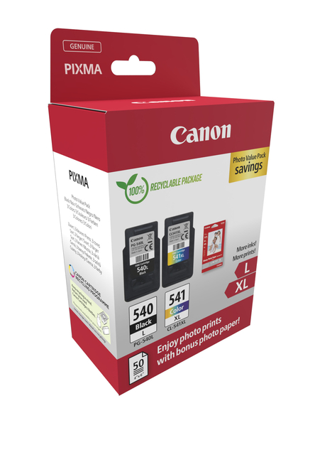 Inktcartridge Canon PG-540L CL-541XL zw+kl+papier