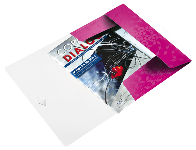 3-Flap Folder Leitz WOW  with elastic band PP pink