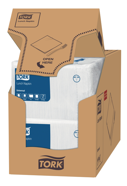 Lunch napkin Tork 1-ply 33x33 500pcs white 509300
