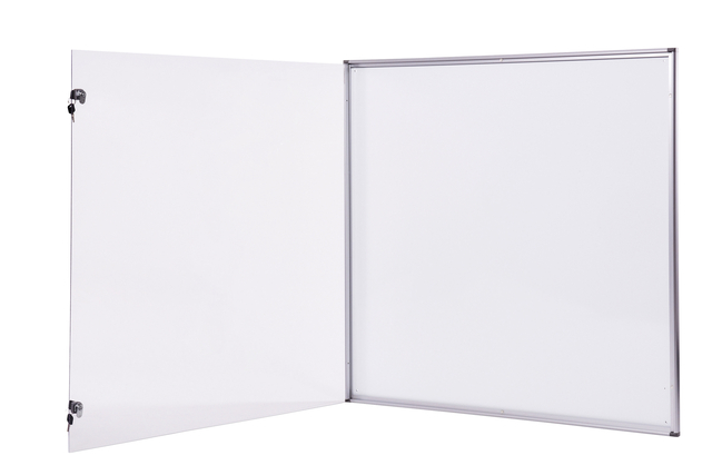 Binnenvitrine wand MAULextraslim whiteboard 12xA4 met slot