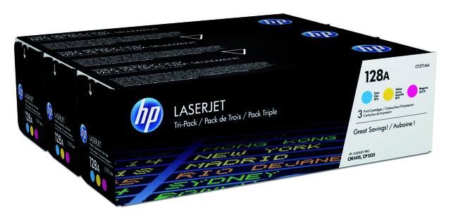 HP 128A Toner Cart CMY PK3 CF371AM