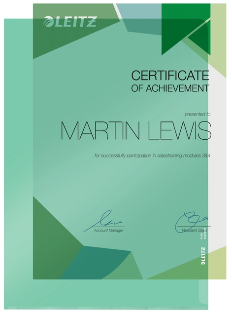 Insteekmap L-model Leitz Premium copy safe 0.15mm PVC A4 groen 100 stuks