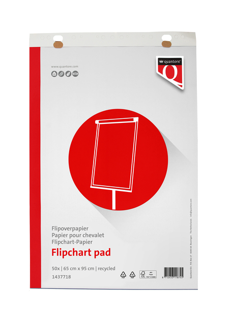 Flipoverpapier Quantore 65x95cm 50vel recycled ongevouwen