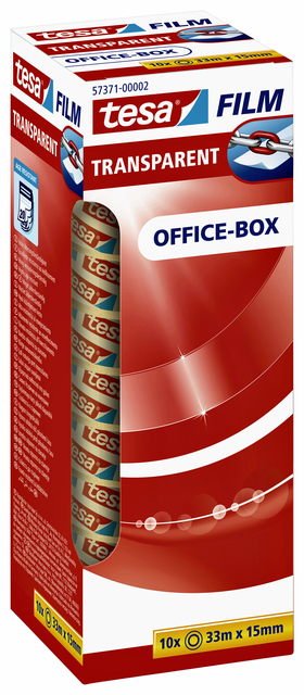 tesafilm Transparent tape, self-adhesive, 10 x 33m:15mm
