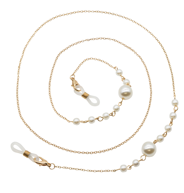 Brillenketting I Need You assorti parels met goud en zilver 4 stuks