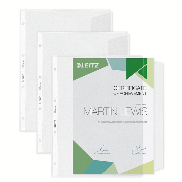 Showtas Leitz Premium met klep copy safe 0.13mm PP A4 transparant 50 stuks