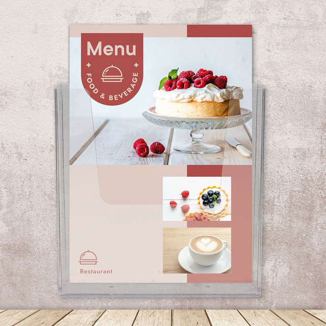 Brochure holder OPUS A5 Wall Mounted Clear