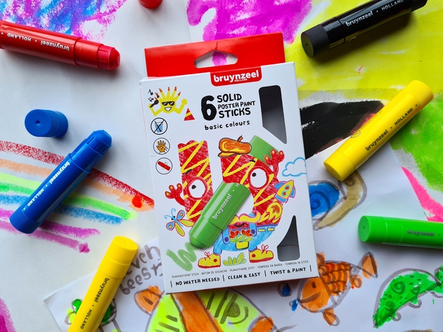 Plakkaatverf sticks Bruynzeel Basic 6 kleuren
