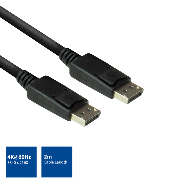 Kabel ACT DisplayPort 2 meter zwart