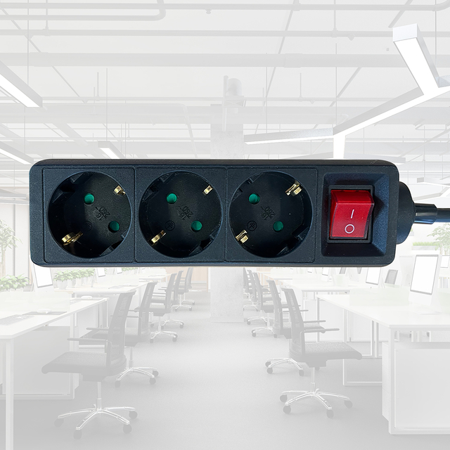 Stekkerdoos BRASQ  3 voudig 1.4 meter zwart