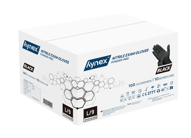Handschoen Hynex L nitril zwart pak à 100 stuk