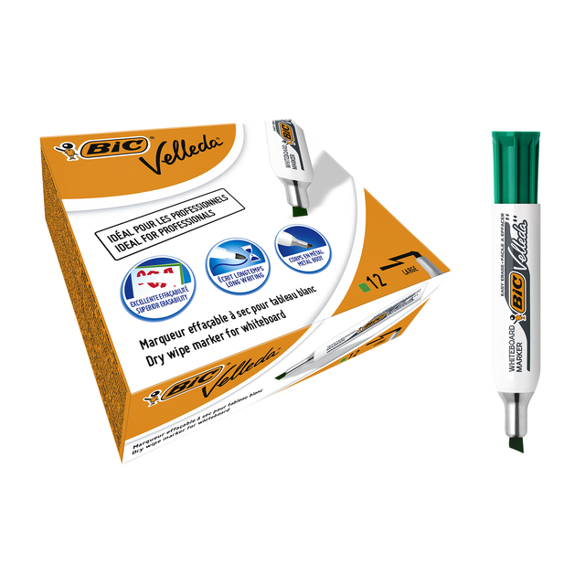 Viltstift Bic Velleda 1781 whiteboard schuin large groen