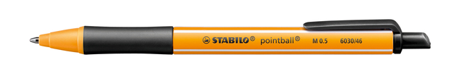 Balpen STABILO pointball 6030/46 medium zwart blister à 2 stuk