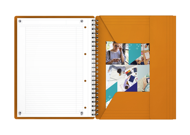 OXFORD International A4+ Polypropylene Twin-wire Meetingbook Narrow Ruled 160 Pages Orange SCRIBZEE® Compatibl