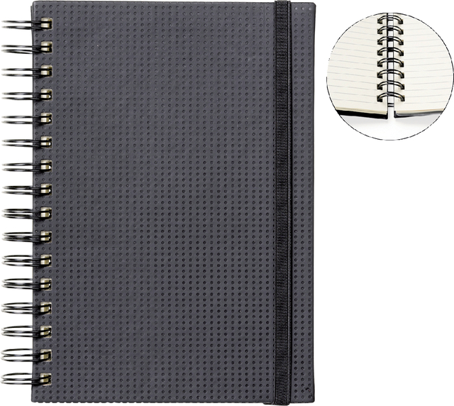 Wirebound notebook Quantore A5 tab black
