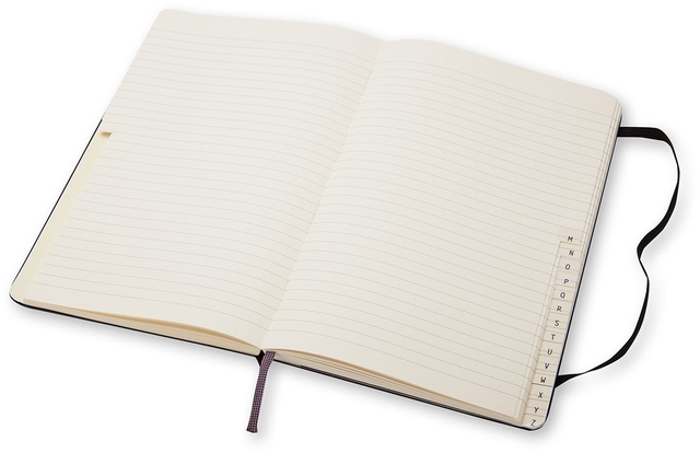 Adresboek Moleskine large 130x210mm hard cover lijn zwart