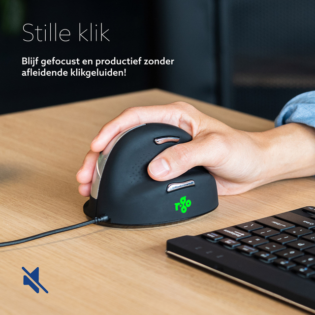 R-Go HE Mouse, Ergonomic mouse, Large (above 185mm), Right Handed, wired