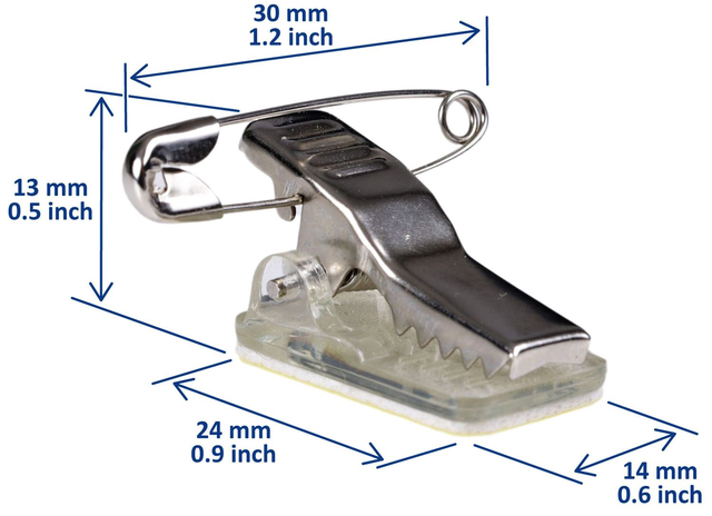 Self adhesive clip/pin OPUS 2 for badge/50 pieces
