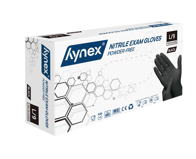 Handschoen Hynex L nitril zwart pak à 100 stuk