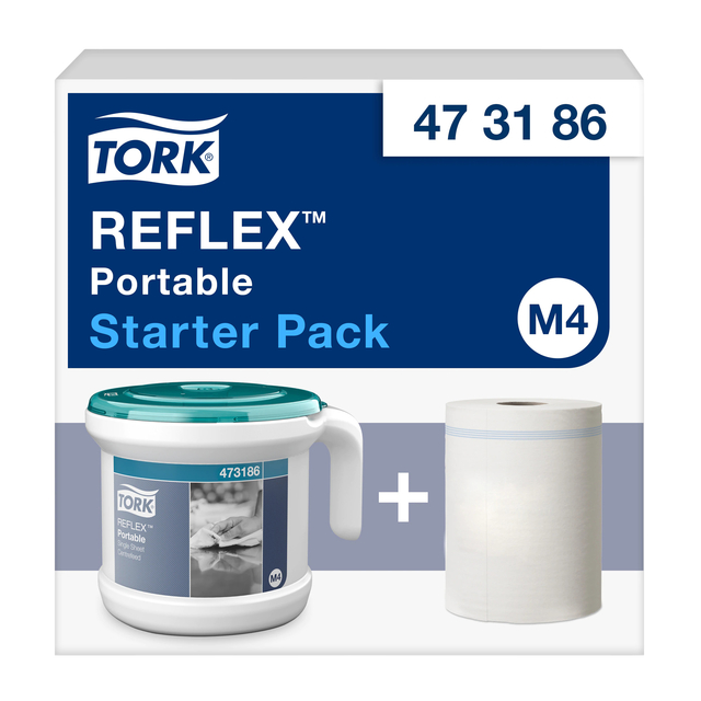 Starter pack Tork Reflex™ M4 portable dispenser white/turquoise 4731