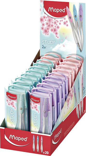 Passer Maped Study 2-delig display á 20 stuks pastel assort