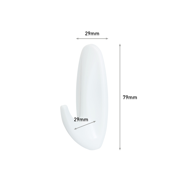 Hook Command plastic oval white incl mounting strip