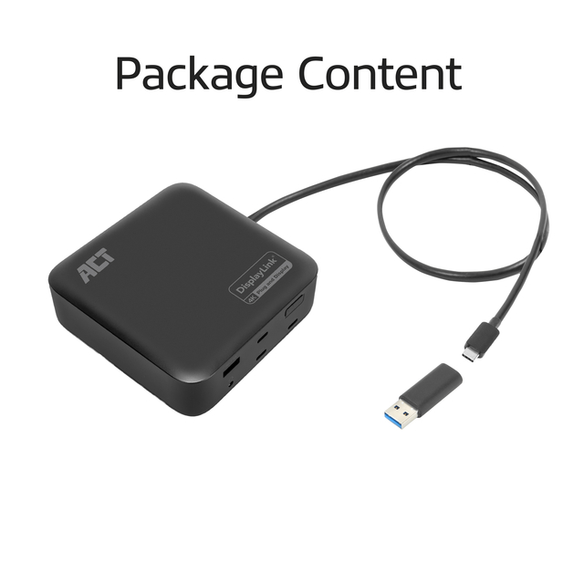 Dockingstation ACT USB-C Dual Monitor met Power Delivery