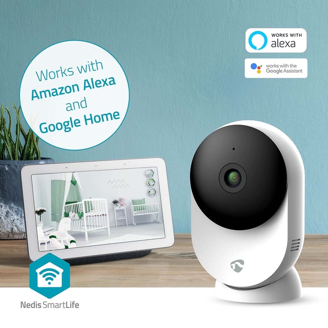 Beveiligingscamera Nedis Smartlife Wifi indoor 3MP Full HD 1296p wit