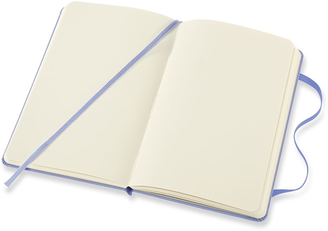 Notitieboek Moleskine pocket 90x140mm blanco hard cover hydrangea blue