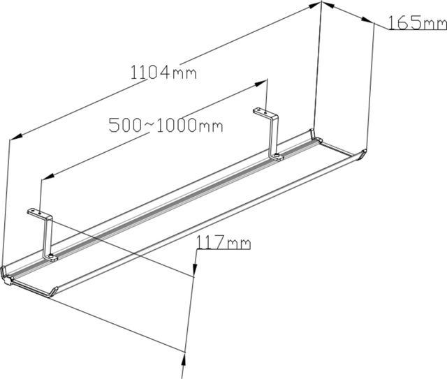 Kabelgoot Euroseats universeel 110cm wit