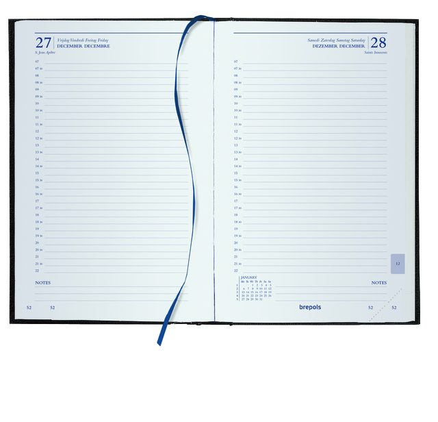Agenda 2027 Brepols Saturnus Luxe 1dag/1pagina zwart