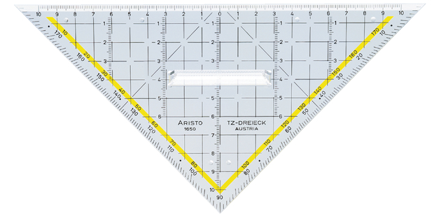 Drawing set square Aristo 22,5cm with handle