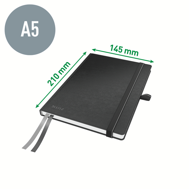 Notitieboek Leitz Complete A5 160blz 100gr lijn zwart