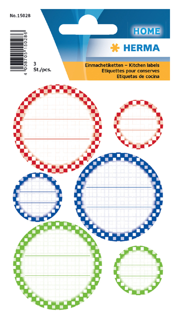 Lid labels coloured, self-adhesive