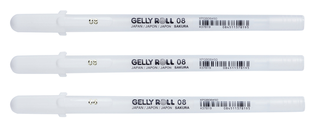 Gelschrijver Sakura Gelly Roll 08 medium 0.4mm set à 3 stuks wi