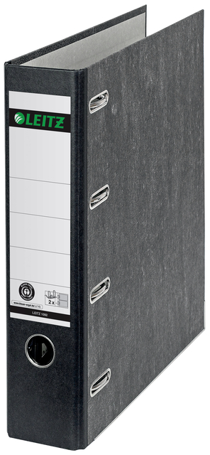 Ordner Leitz 1092 giro-bank met dubbele mechaniek 75mm karton A4 zwart