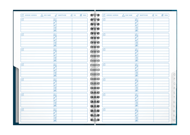 OXFORD Office Essentials A5 Hardback Twin-wire A-Z Address Book Specific Ruling 144 Pages Assorted Colours