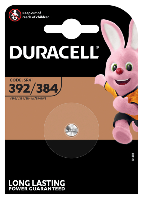 Batterij Duracell knoopcel 1x392/384 alkaline Ø7,9mm 1,5V-45mA